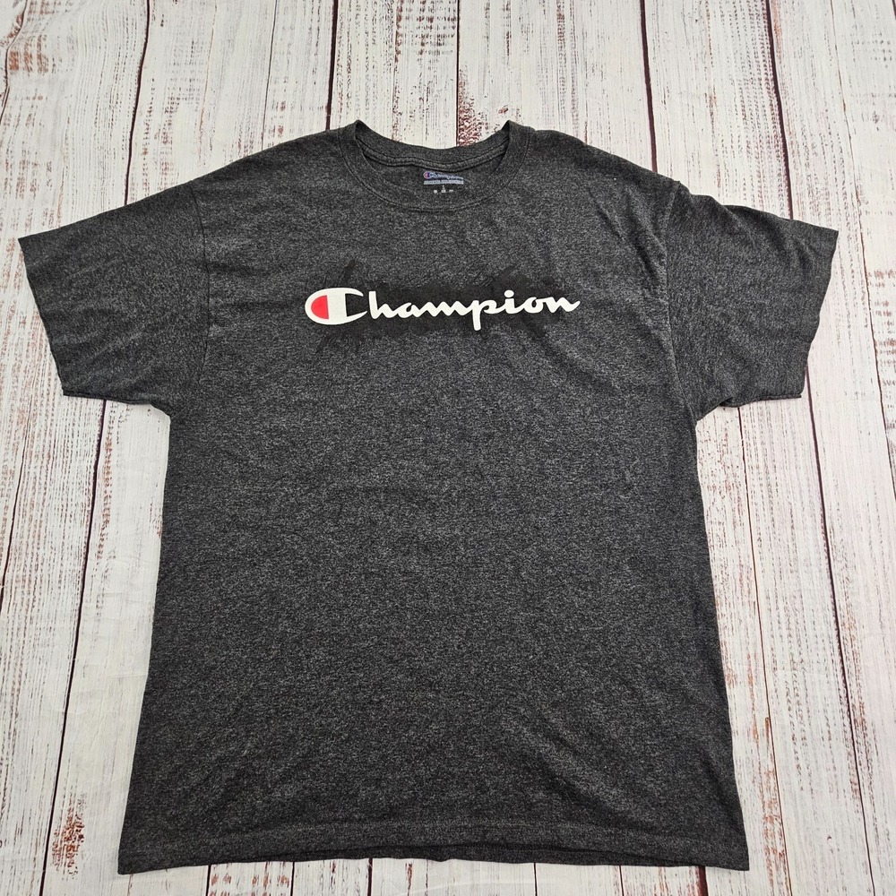 Champion Authentic Athleticwear Gray Short Sleeve Cotton Blend T-Shirt Men's L